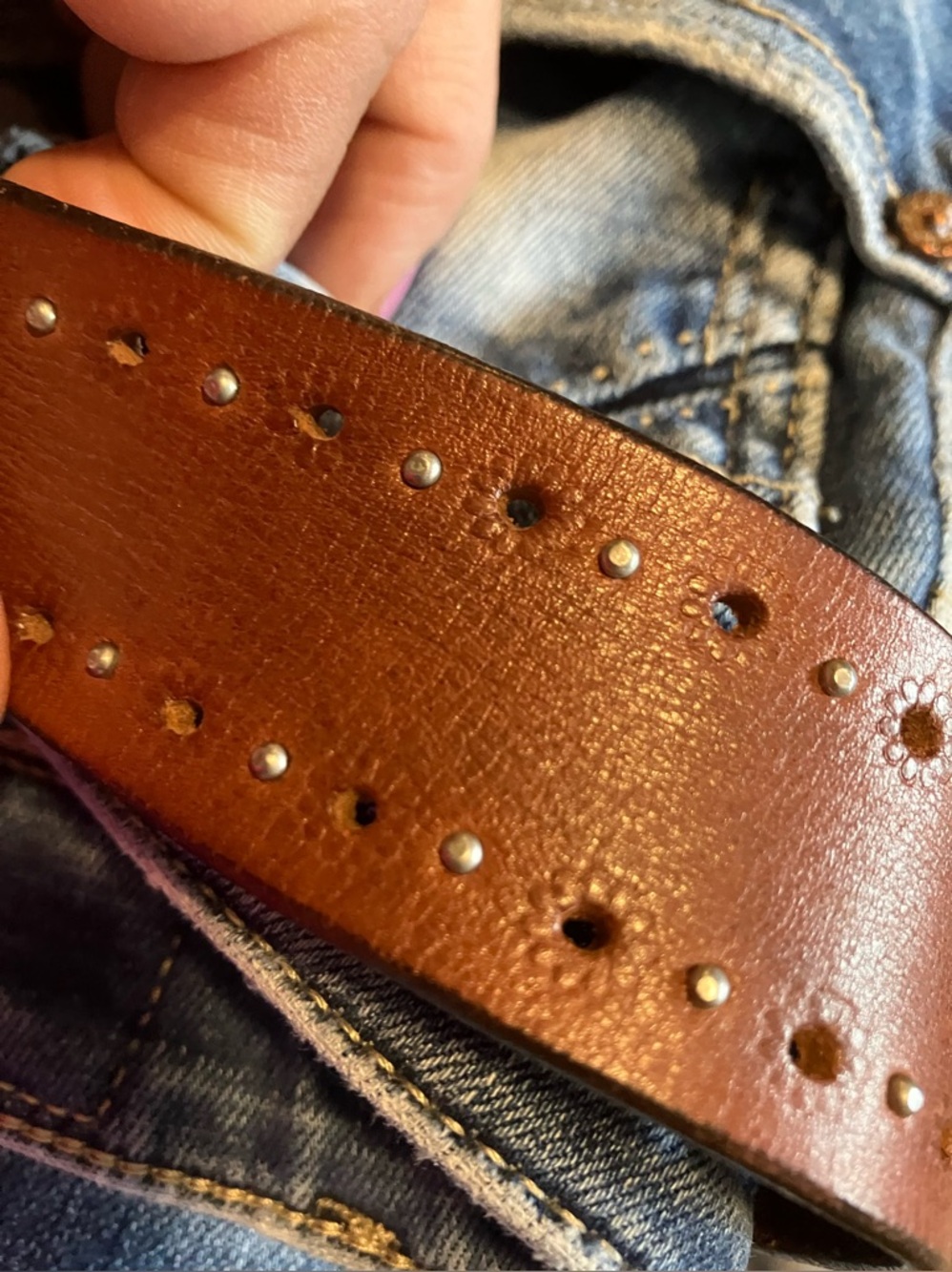 Buckle Black Light Blue Skinny Jeans with Brown Leather Belt - Picture 13 of 16